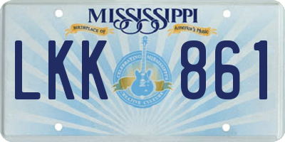 MS license plate LKK861