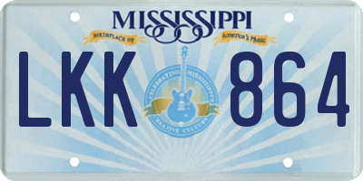 MS license plate LKK864