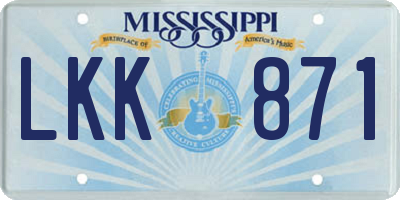 MS license plate LKK871
