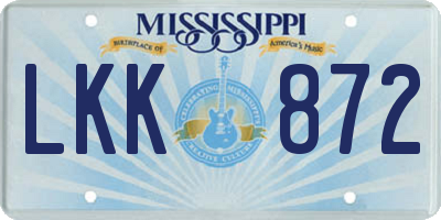 MS license plate LKK872
