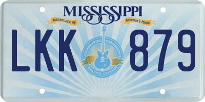 MS license plate LKK879