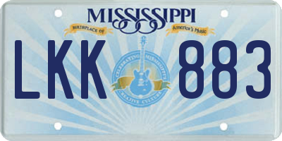 MS license plate LKK883