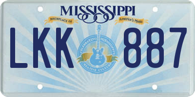 MS license plate LKK887