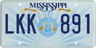 MS license plate LKK891
