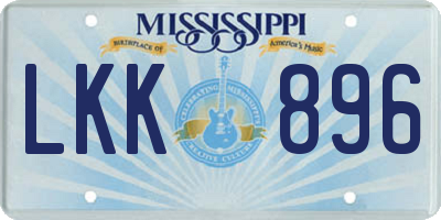 MS license plate LKK896
