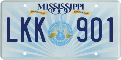 MS license plate LKK901
