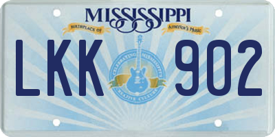 MS license plate LKK902