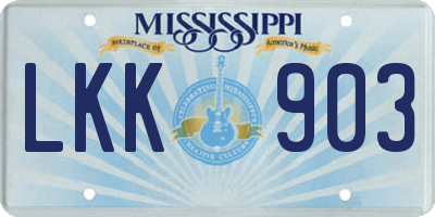 MS license plate LKK903