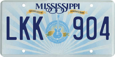 MS license plate LKK904