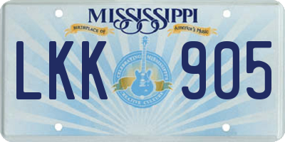 MS license plate LKK905