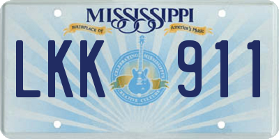 MS license plate LKK911