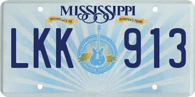 MS license plate LKK913