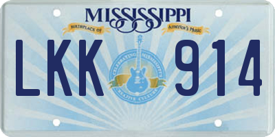 MS license plate LKK914