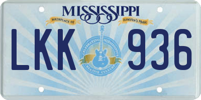 MS license plate LKK936