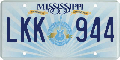 MS license plate LKK944
