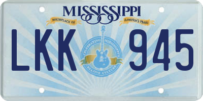 MS license plate LKK945