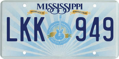 MS license plate LKK949