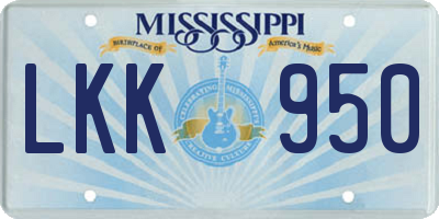 MS license plate LKK950