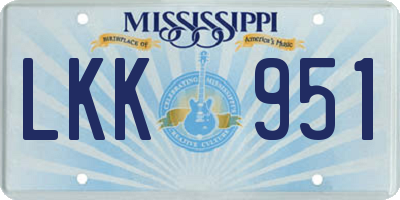 MS license plate LKK951