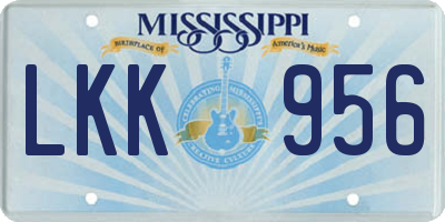 MS license plate LKK956