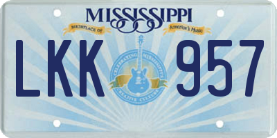 MS license plate LKK957