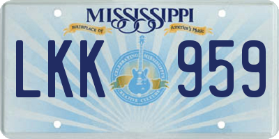 MS license plate LKK959