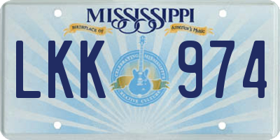 MS license plate LKK974