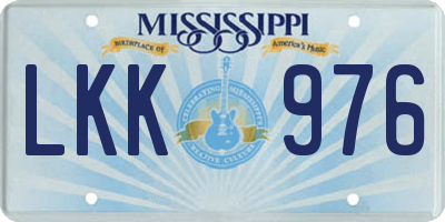 MS license plate LKK976
