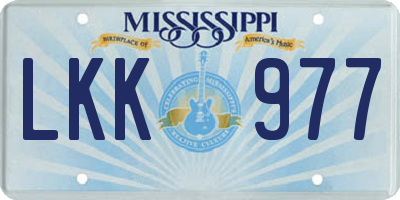 MS license plate LKK977