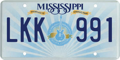 MS license plate LKK991