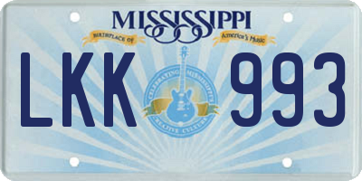 MS license plate LKK993