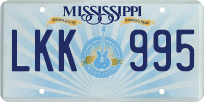 MS license plate LKK995