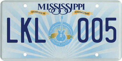 MS license plate LKL005