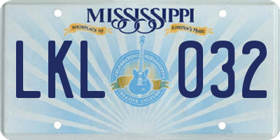 MS license plate LKL032