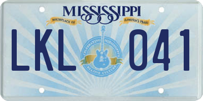MS license plate LKL041