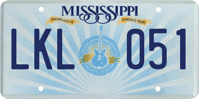 MS license plate LKL051