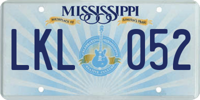 MS license plate LKL052