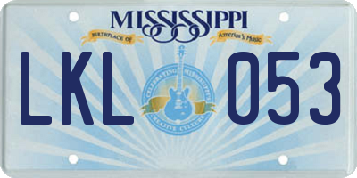 MS license plate LKL053