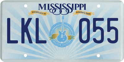 MS license plate LKL055