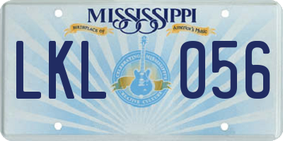 MS license plate LKL056