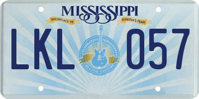 MS license plate LKL057