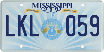 MS license plate LKL059