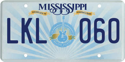 MS license plate LKL060