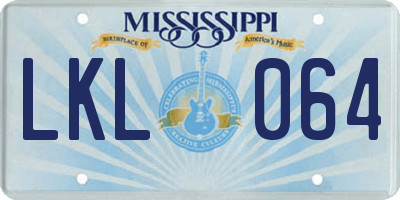 MS license plate LKL064