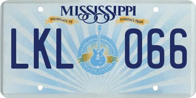 MS license plate LKL066