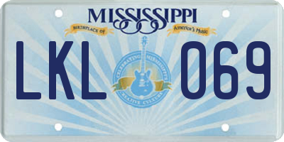 MS license plate LKL069