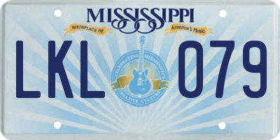 MS license plate LKL079