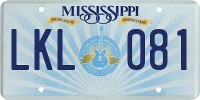 MS license plate LKL081