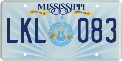 MS license plate LKL083