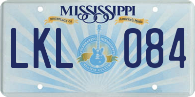 MS license plate LKL084
